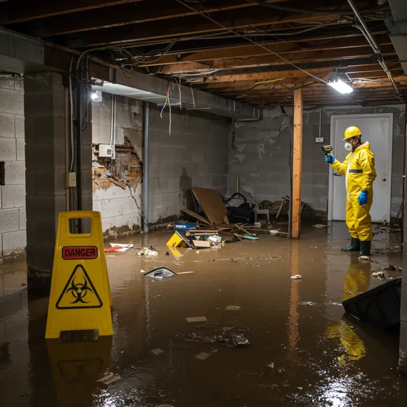 Flooded Basement Electrical Hazard in Fredericksburg, TX Property
